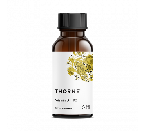 Витамин Д3+К2, Thorne Research, Vitamin D+K2 liquid, 30 мл