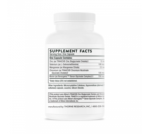 Микроэлементы, Thorne Research, Trace Minerals, 90 капсул